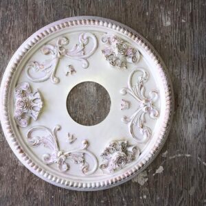 Shabby Chic Rose Crown ceiling medallion 16 inch chandelier